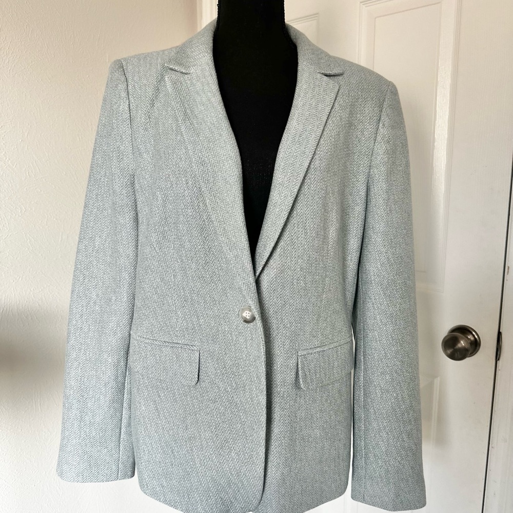 LOFT Light blue/grey Women's Blazer in herringbone stitch.๐ - Picture 3 of 5